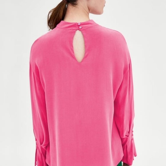 NWT Zara | Button Sleeve Detail Blouse - Picture 4 of 6
